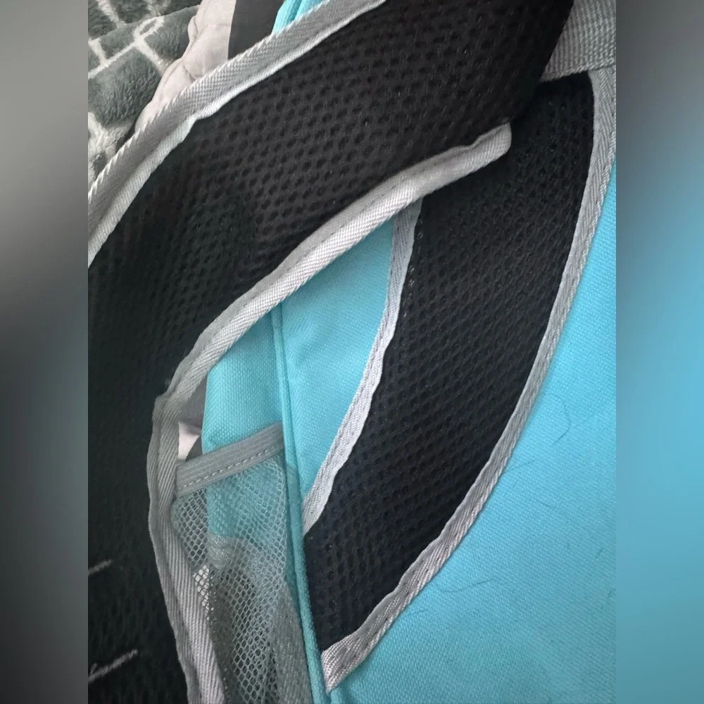 Pet backpack carrier teal/black/clear great condition